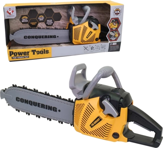 Dětská motorová pila na baterie se světlem a zvukem 42 cm