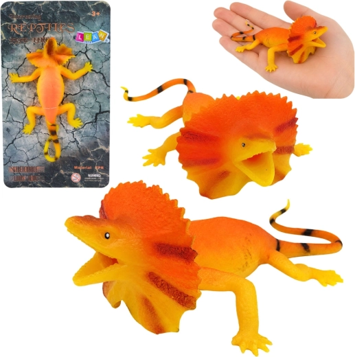 Realistická natahovací gumová figurka ještěrky límcové 19 cm