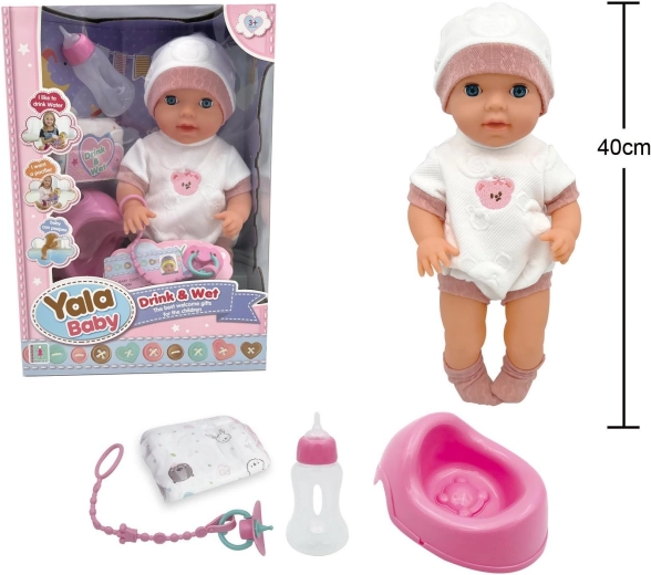 Čurající miminko s příslušenstvím 40 cm