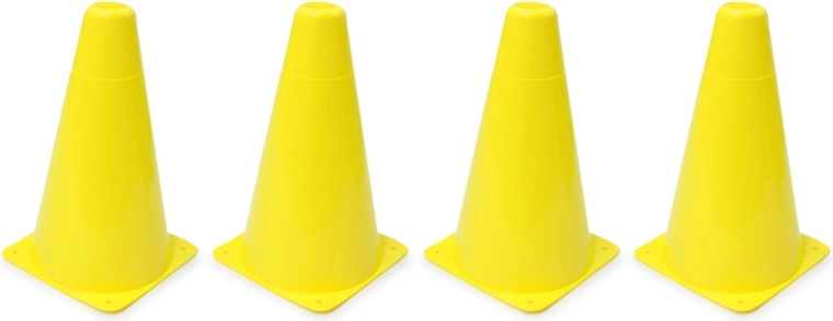 Jamara tréninkové kužely (pylony) žluté – sada 4 ks