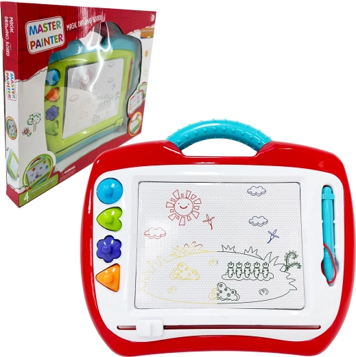 Velká magnetická kreslicí tabule s razítky – barevná