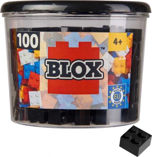 Androni Blox 100 černých stavebních kostek 4x4 v dóze