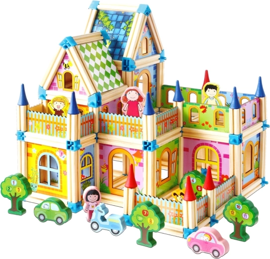 2Kids Toys dřevěná stavebnice barevný zámek