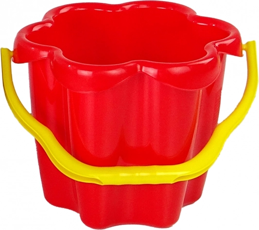 Plastové kyblíček Květinka do písku – Červené