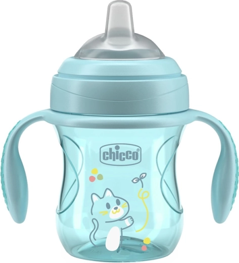 Chicco transition učicí hrneček s držadly pink 200 ml (4m+)