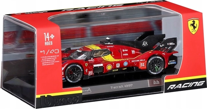Bburago Ferrari 499P závodní model 1:43 červený