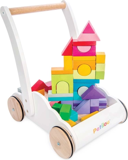 Le Toy Van dřevěné chodítko Rainbow cloud s kostkami