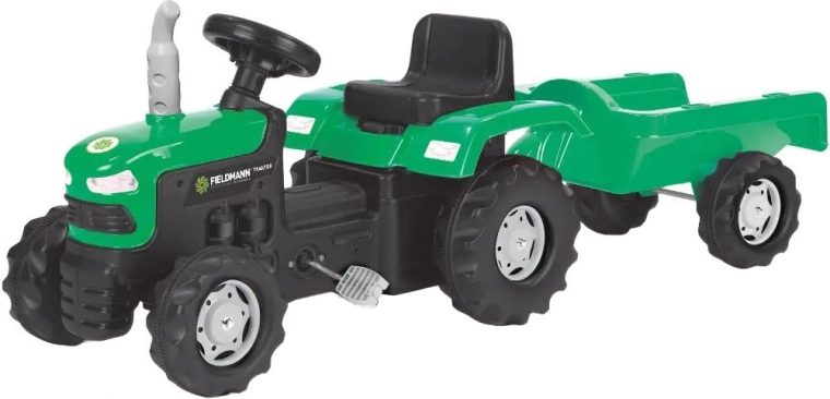 Šlapací traktor s odpojitelným vozíkem Buddy Toys