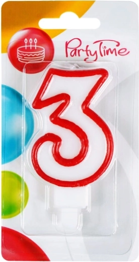 Narozeninová svíčka číslo 3 červená