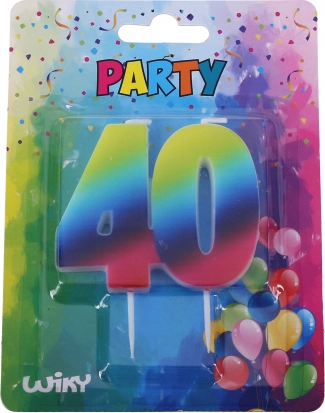 Narozeninová svíčka číslo 40 duhová