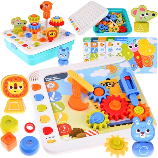 Interaktivní učicí panel Montessori – emoce, čísla a tvary