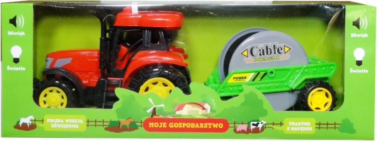 Traktor s přívěsem a polským zvukovým modulem – Moje Gospodarstwo