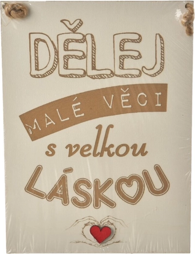 Dřevěná dekorativní cedule „Dělej malé věci“ 20 × 28 cm