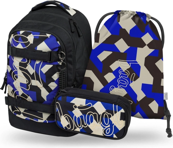 Školní set BAAGL Skate Max Variety – batoh, penál a sáček GRS