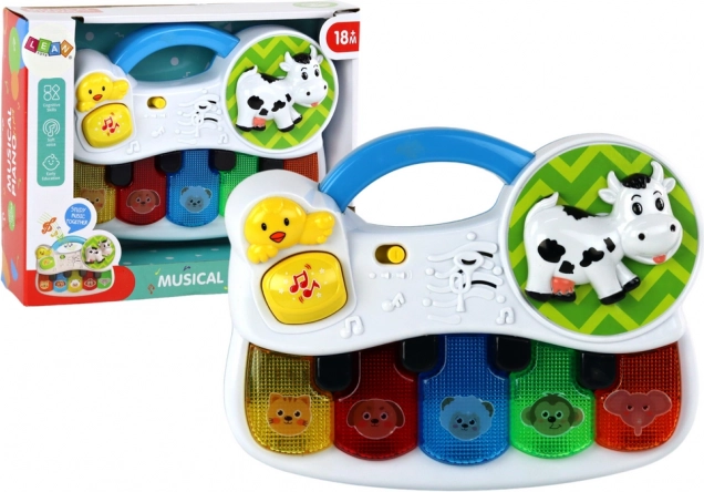 Dětské hudební pianinko se zvířátky, světly a zvuky