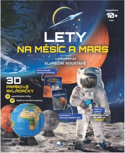 Lety na Měsíc a Mars – edukační knižní souprava s 3D modely a doplňky