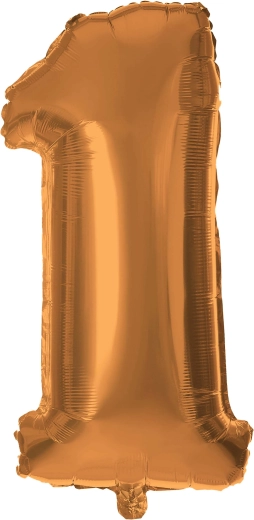 Fóliový balónek číslice 1 30 cm bronzový TORO