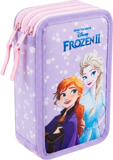 Třípatrový vybavený školní penál Frozen II Ledové království růžovo-fialový