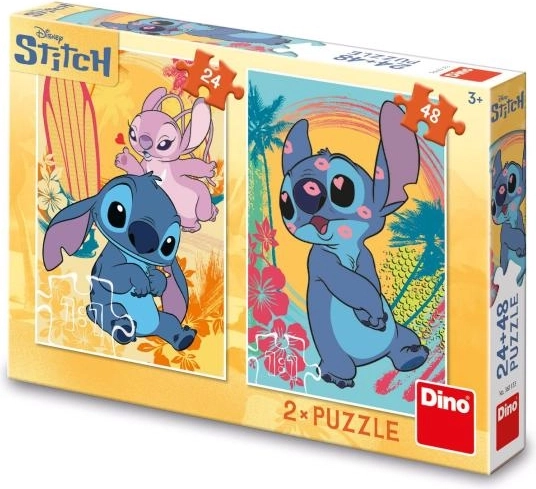Zamilovaný STITCH dětské puzzle 24 a 48 dílků