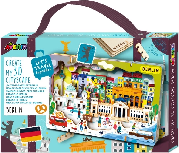 Dřevěné 3D puzzle městská panorama Berlin Avenir