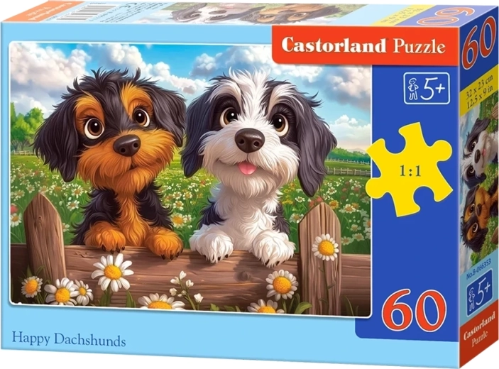 Puzzle Šťastní jezevčíci 60 dílků
