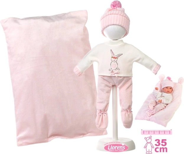 Llorens obleček pro panenku miminko new born 35–36 cm s doplňky