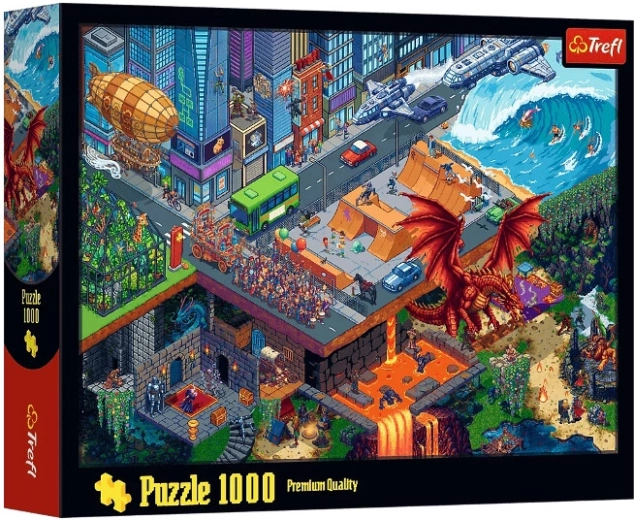 Puzzle 1000 dílků pixelové město