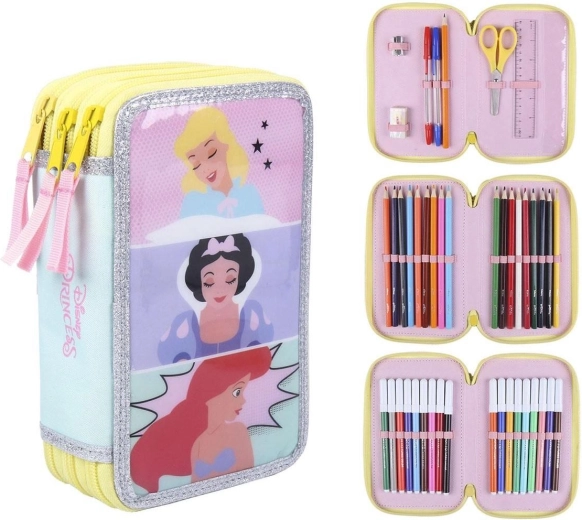 Vybavený třípatrový penál Disney Princezny