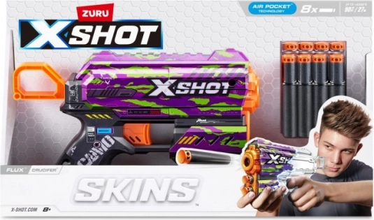 X-Shot Skins Flux – pistole na pěnové náboje Crucifer (8 šipek)