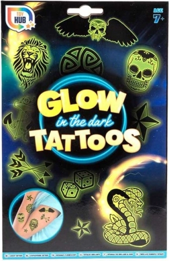 Tetování svítící ve tmě – sada 2 listů