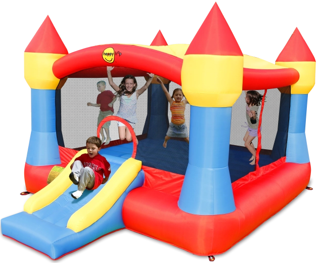 Skákací nafukovací hrad xxl se sluneční clonou Happy Hop