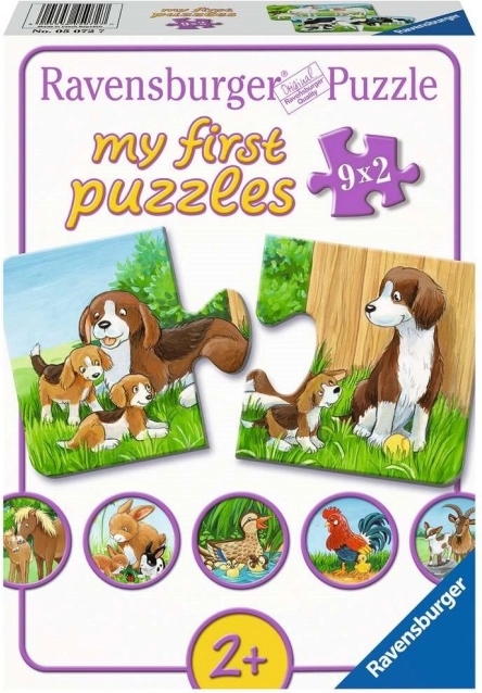 Ravensburger moje první puzzle – zvířecí rodiny 9×2 dílků