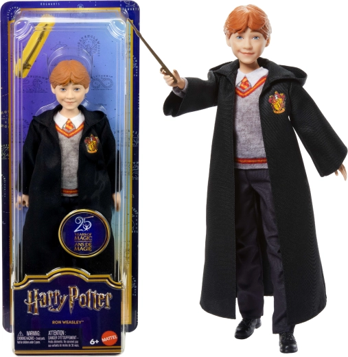 Panenka Ron Weasley v kouzelnickém kostýmu s hůlkou