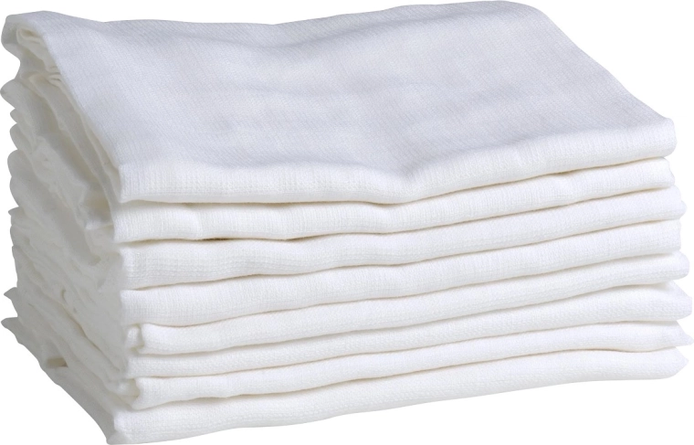 Mininor mušelínové organické plenky bílé 70 × 70 cm (8 ks)