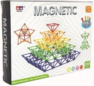 Magnetická stavebnice 250 ks plast a kov