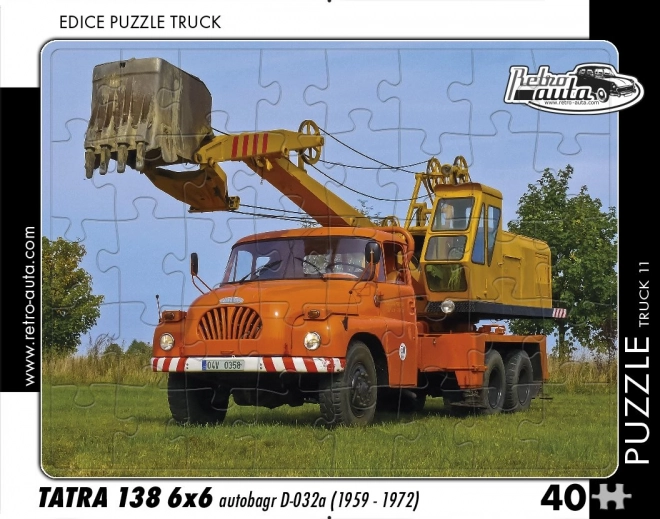 Retro Puzzle Tatra 138 6x6 Autobagr 40 dílků