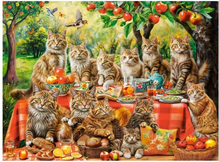 Puzzle Setkání kočičí rodiny 3000 dílků
