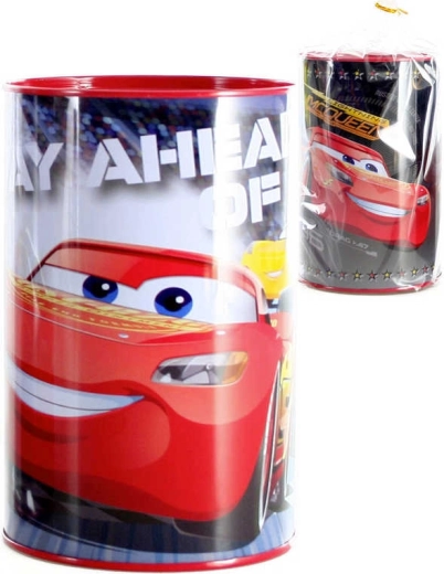 Dětská kovová pokladnička Cars 15 cm kulatá - 1 kus