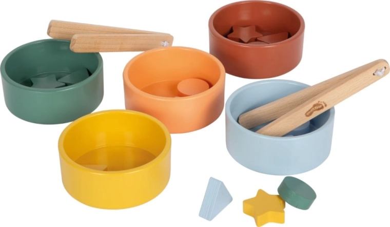 Dřevěné misky na třídění Montessori