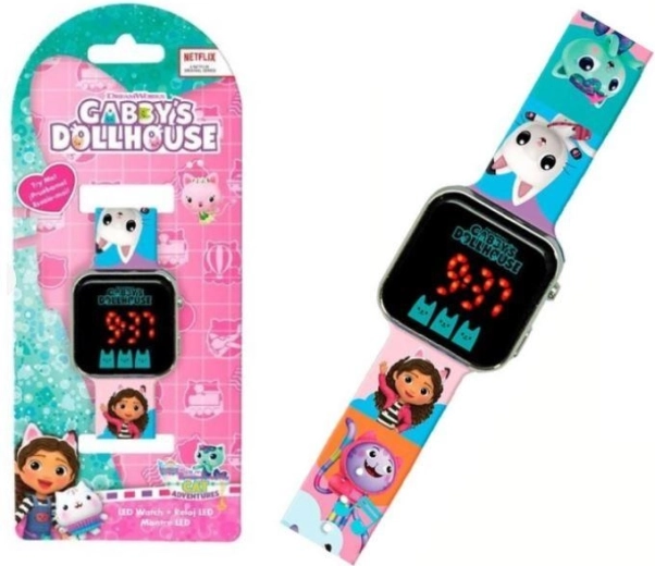 Digitální LED hodinky Gábinin kouzelný domek