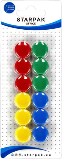 Barevné magnety sada 22 mm - 12 ks