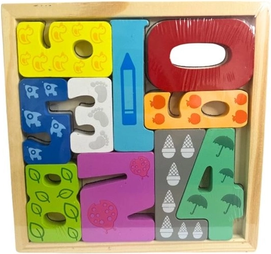 Dřevěné puzzle číslice 0–9
