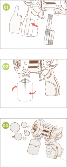 Pistole na bubliny se zásobníkem