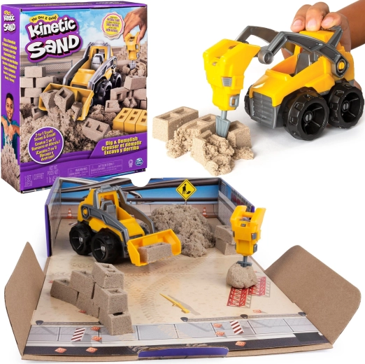Spin Master Kinetic Sand stavební pískoviště s náklaďákem 545 g