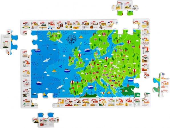 Bigjigs Toys dřevěné podlahové puzzle mapa evropy – 48 dílků