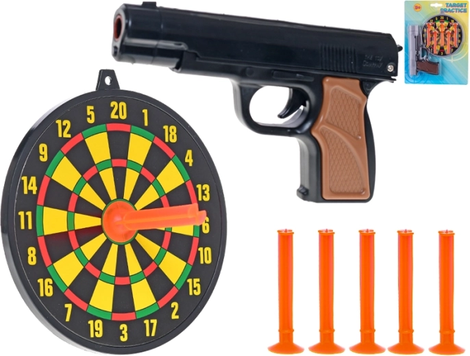 Dětská pistole na přísavky s terčem 15 cm