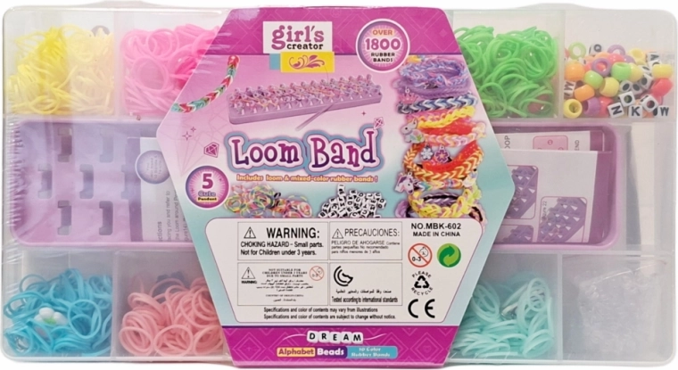 Kreativní sada na pletení šperků z gumiček Loom Bands s kufříkem