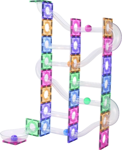 Cleverclixx Clever Pack pastelová magnetická kuličková dráha 110 ks