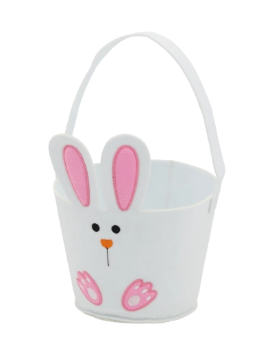 Filcový velikonoční košíček ve tvaru zajíčka, hnědý 17 × 23 cm