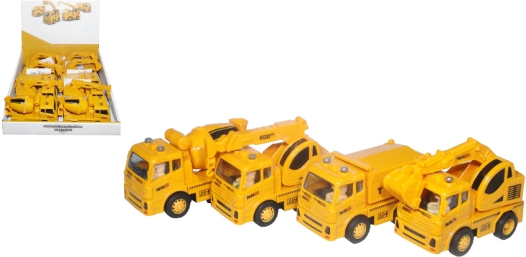 Stavební auto s pružinovým pohonem a pohyblivými částmi